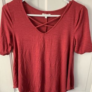 Maurices rose color top, small.